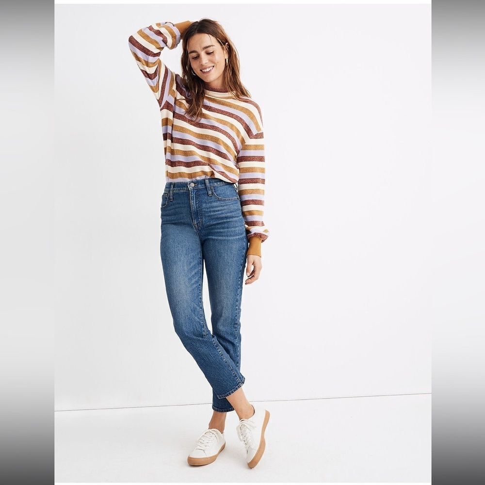 madewell classic straight leg jeans in coldbrook wash